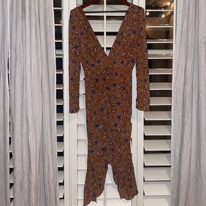 Boutique Fall flower rouged dress